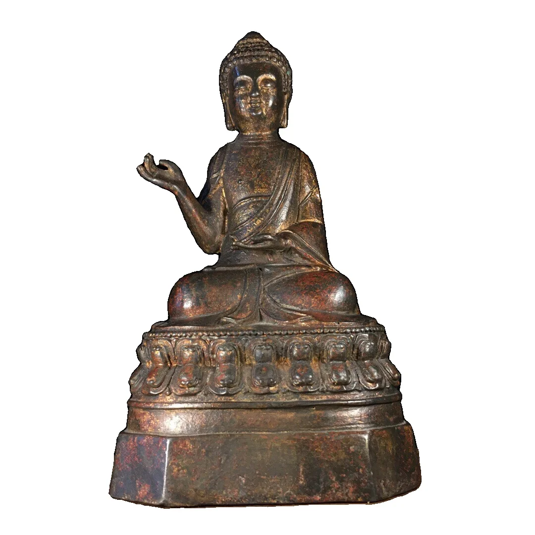 

LAOJUNLU Pure Bronze Gilt Buddha Statue Bronze Buddha Statue Height 22Cm Style B52 Chinese Traditional Style Antiques Fine Art