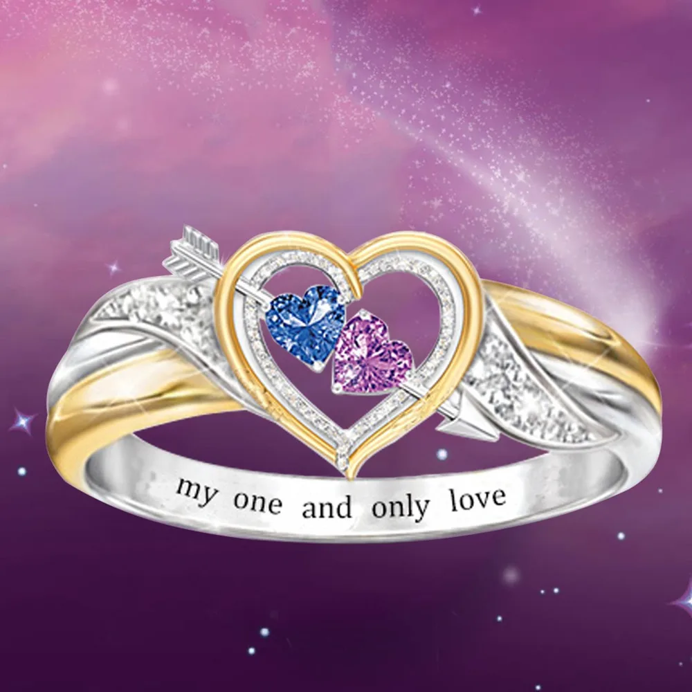 

Exquisite Lovely Girl Heart Blue Amethyst Rings for Women Romantic Valentines Day Gift Aesthetic Designer Jewelry Gift Anillos