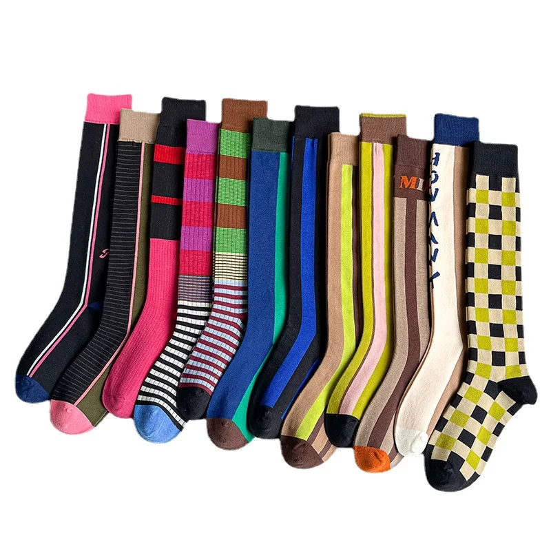 Spring New Line Stockings Women's Fashion Personality Trendy Socks Knee Length Socks