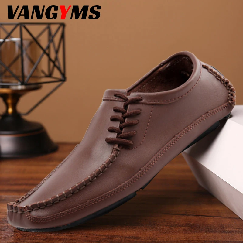 

New Men's Leather Shoes 2022 Brand Casual Leather Shoes Skórzane Buty Na Co Dzień Non-Slip Black Men's Leather Shoes
