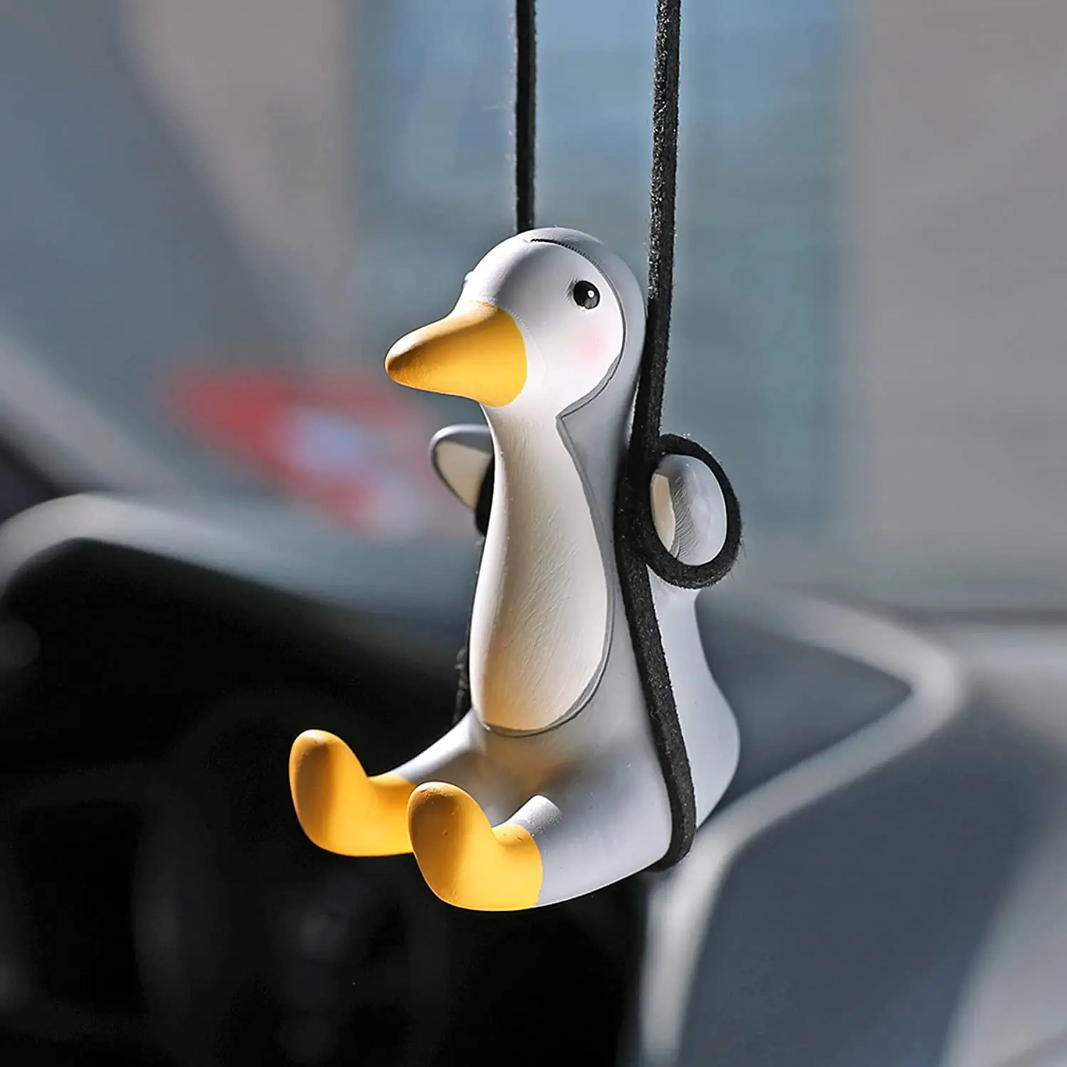 

Cute Car Hanging Interior Accessories Rearview Mirrors Charms Ornament Swing Penguin Car Decor