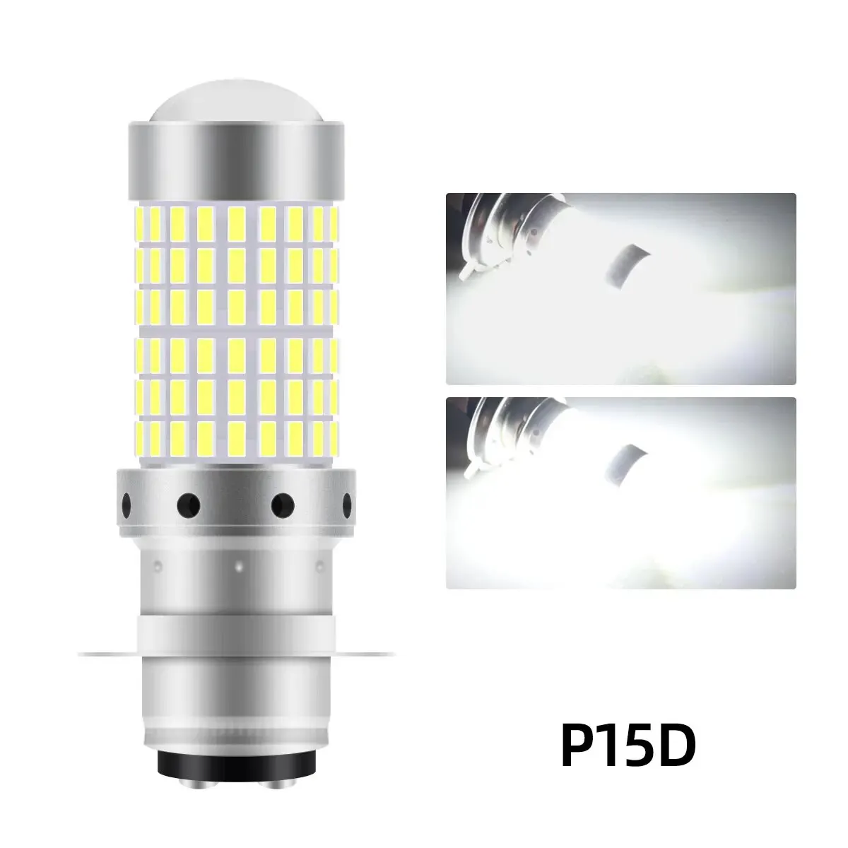 

1 Шт. H4 P15D BA20D 144 SMD Мотоциклетная Фара Светодиодная Лампа Супер Яркий Белый 12 В Plug & Play Противотуманные Фары Про...