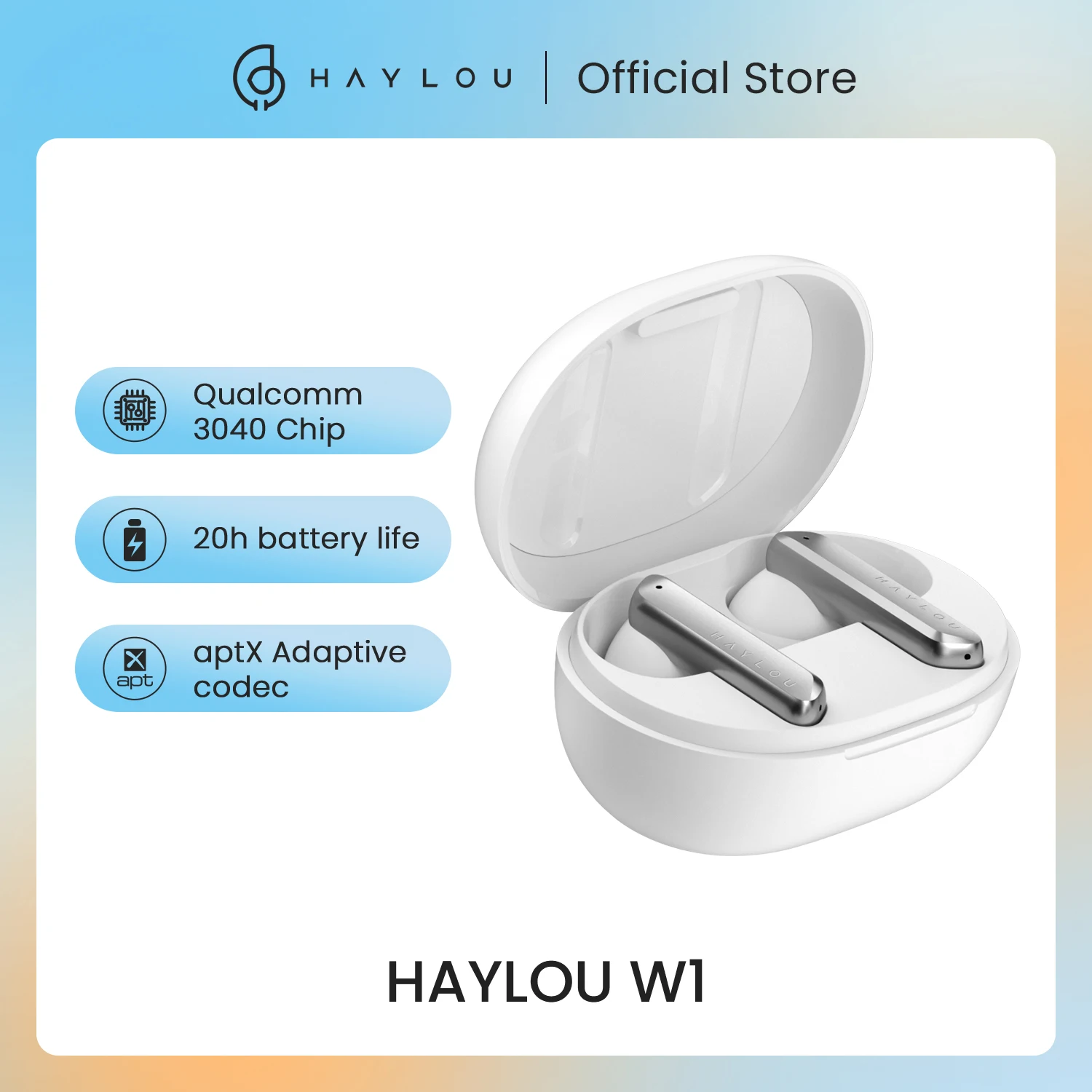 

NEW HAYLOU W1 QCC 3040 Bluetooth 5.2 Earphones,Apt-X/AAC Moving iron + Moving coil Sound Wireless Earphones