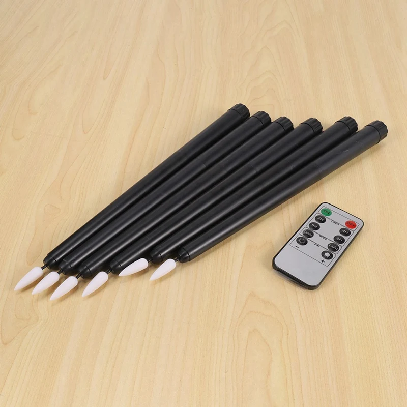 

Упаковка из 12 свечей в виде конуса для Хэллоуина, беспламенные поддельные свечи черного цвета, свечи на батарейках с запахом