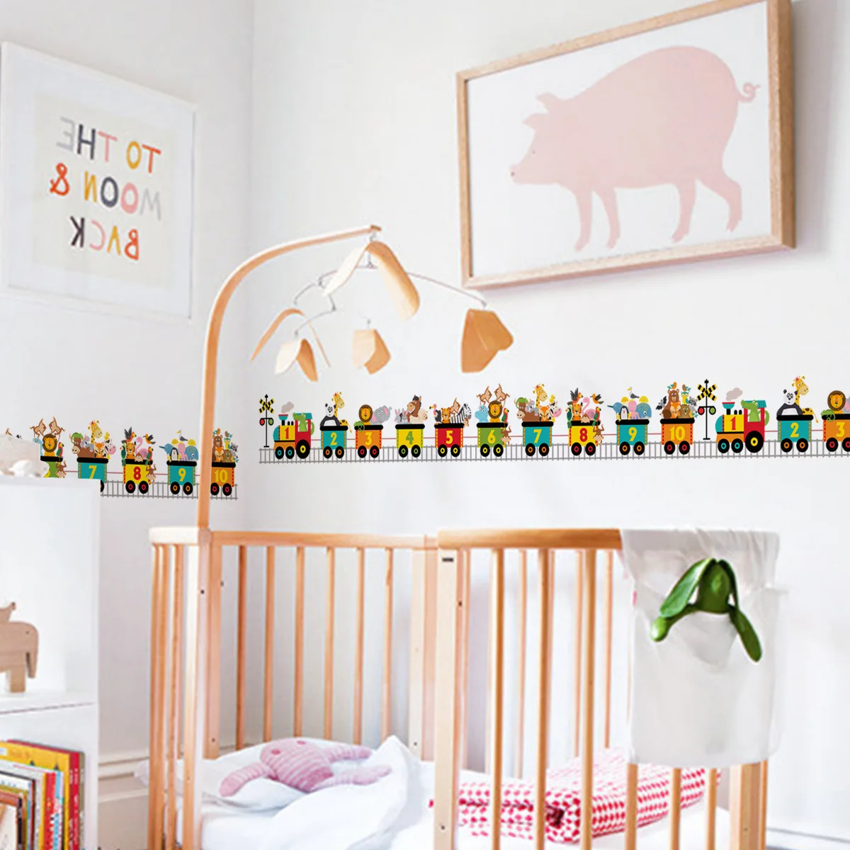 

zollor Train Preschool Education Digital Wall Stickers Living Room Creative Decorative Wall Stickers Self-adhesive Wall Stickers