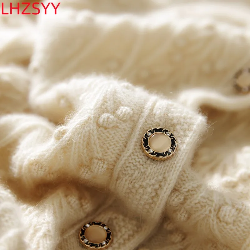 LHZSYY 100% чистый кашемировый кардиган Женская Высококачественная куртка с