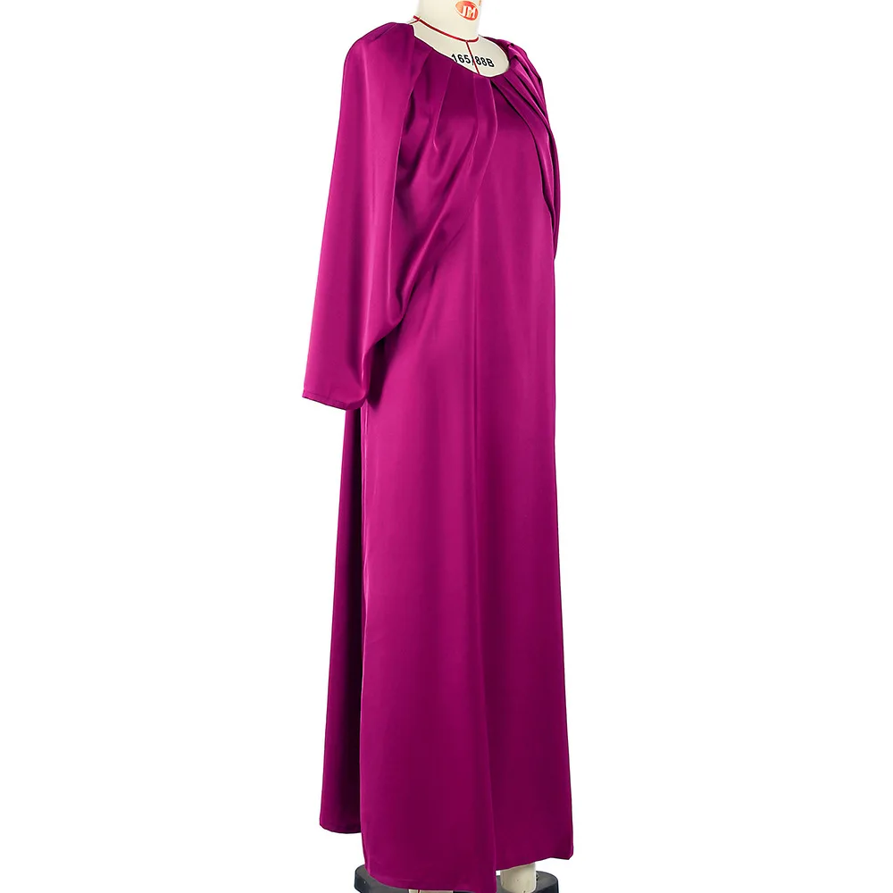 Abaya Dubai Turkey Muslim Dresses Cascading Ruffle Sleeve Luxury Satin Long Dress Moroccan Canftan Elegant Islam Lady Clothing