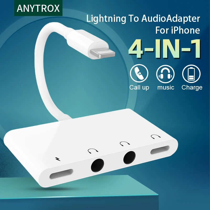 

Lightning to 3.5 mm Headphone Jack Adapter,iPhone Headphone Jack + Dual 3.5mm Headphone Jack + Charging Port for iPhone 13/12/11