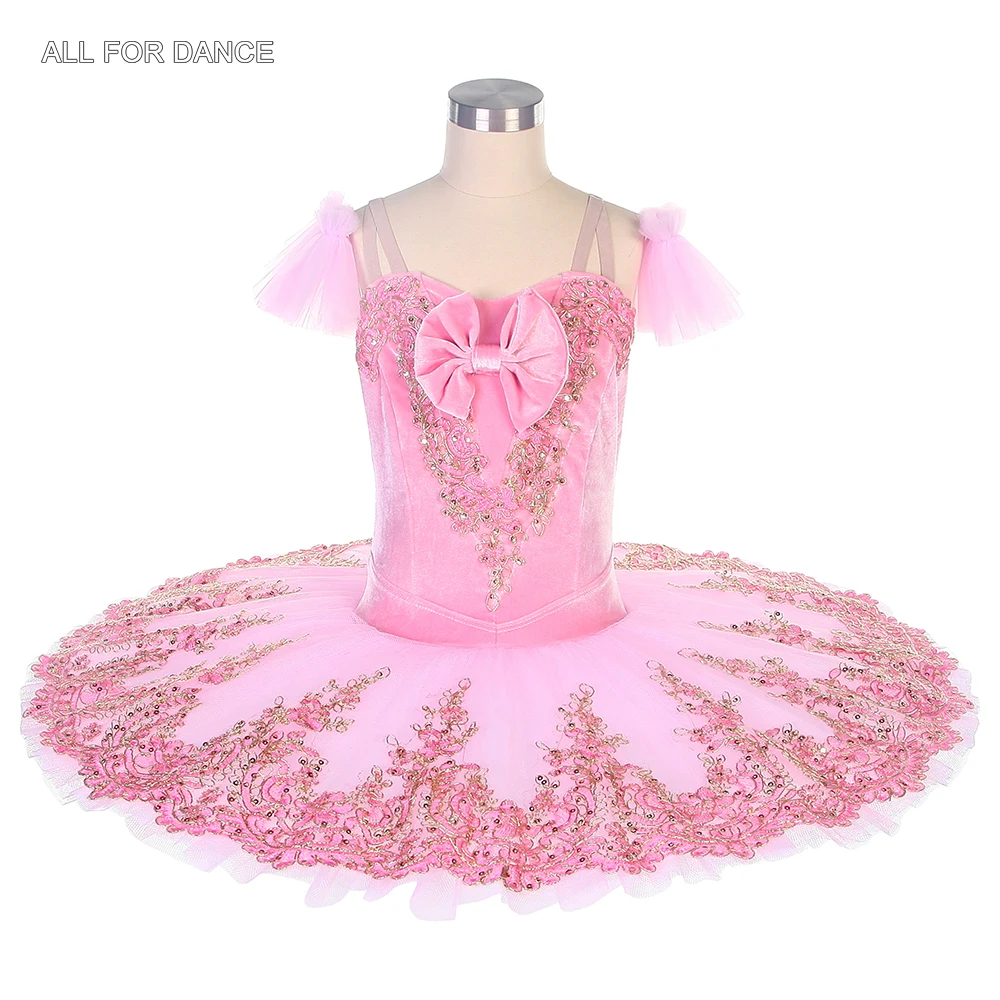 BLL232 Бледно-розовый бархатный лиф предпрофессиональный костюм-пачка для балета и