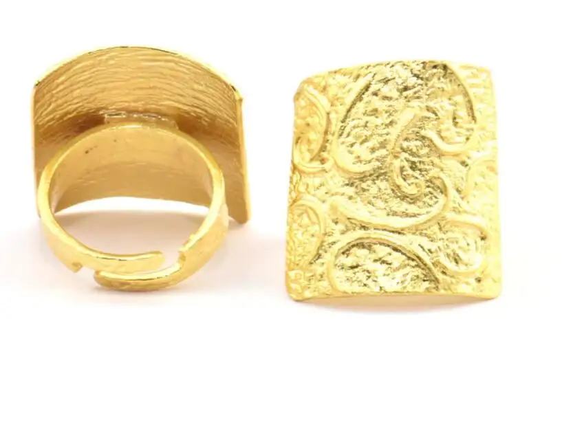 

1PC Raw Brass gold color Adjustable Ethnic Rings YE252