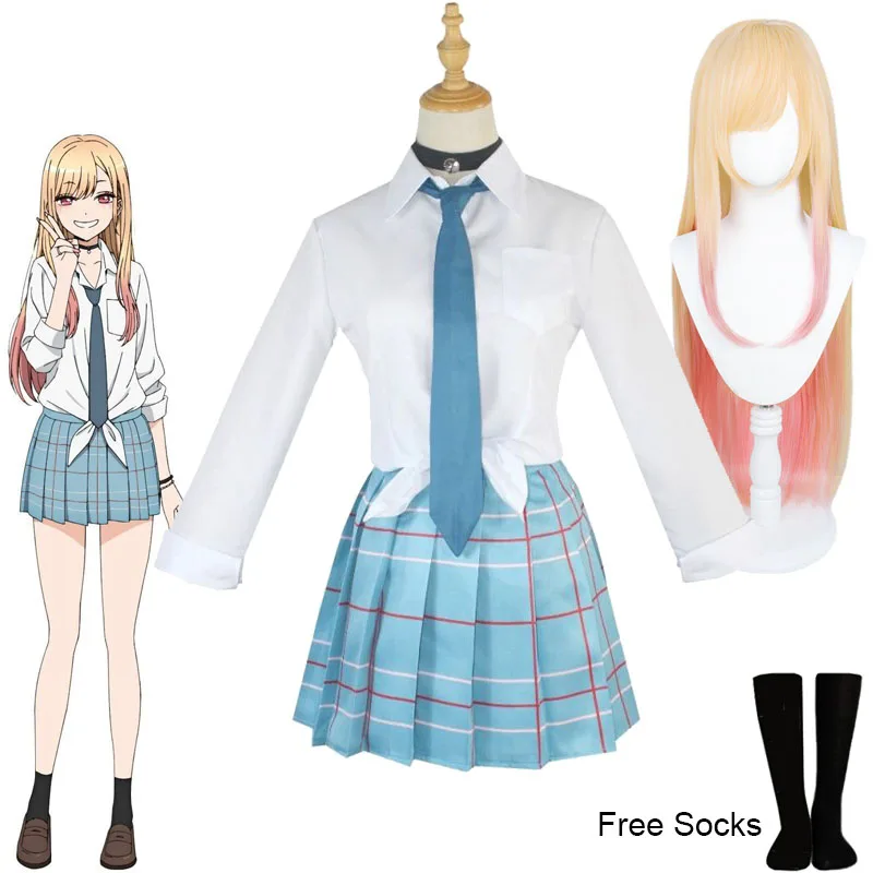 

Anime My Dress-Up Darling Costume Kitagawa Marin Cosplay JK Uniform Skirts Unisex Schoolgirl's School Uniform Cosplayer