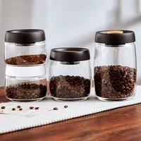 kitchen transparent plastic sealed jar vacuumed coffee bean storage jar food moisture proof fresh keeping storage jar