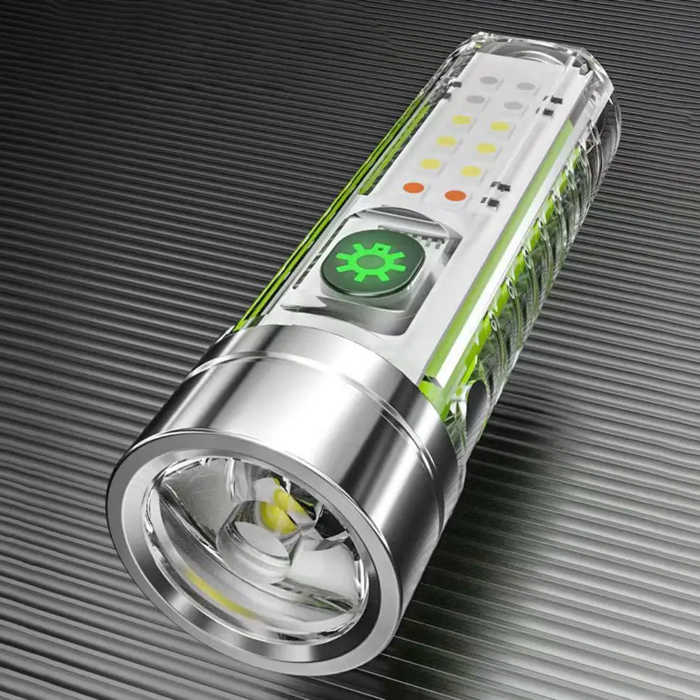 

1 Set Camping Flashlight Life Mini Portable Super Bright Small Household Long-Range Outdoor Type-C 1500mAh 5W Fixed Focus