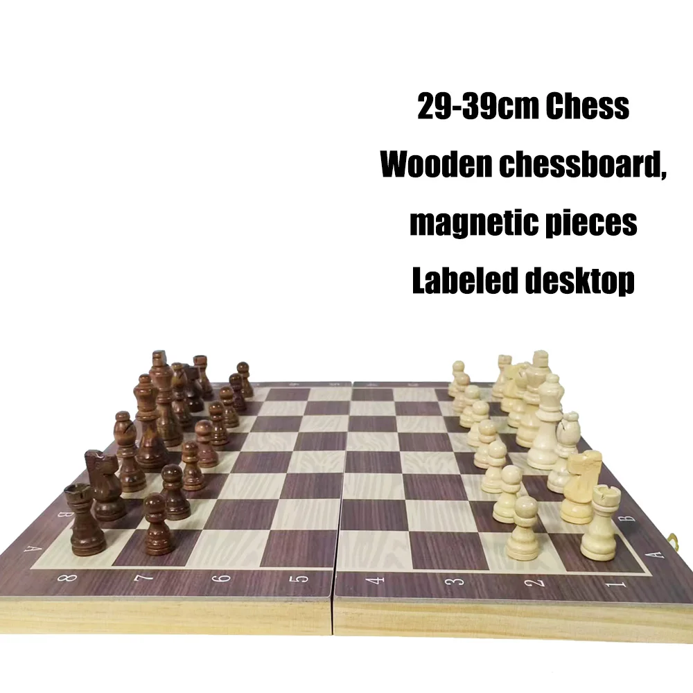 Складная большая деревянная доска магнитные шахматные фигуры интерьерная