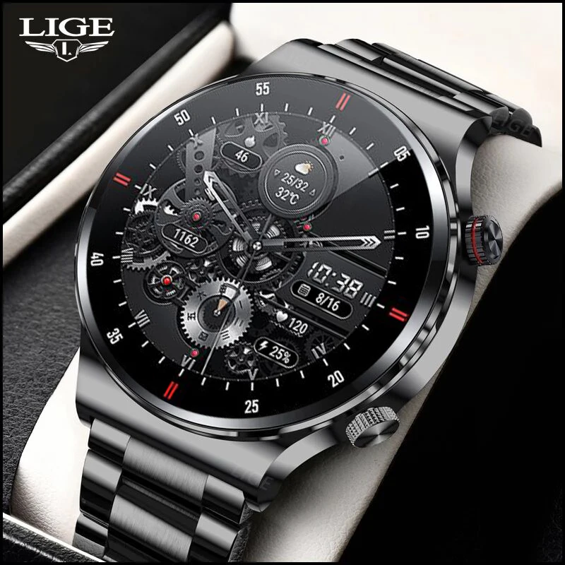 LIGE ECG+PPG Bluetooth Call Smart Watch 2022 Men Full Touch Sport Watch Health Tracker Men Smartwatch Waterproof For Android Ios