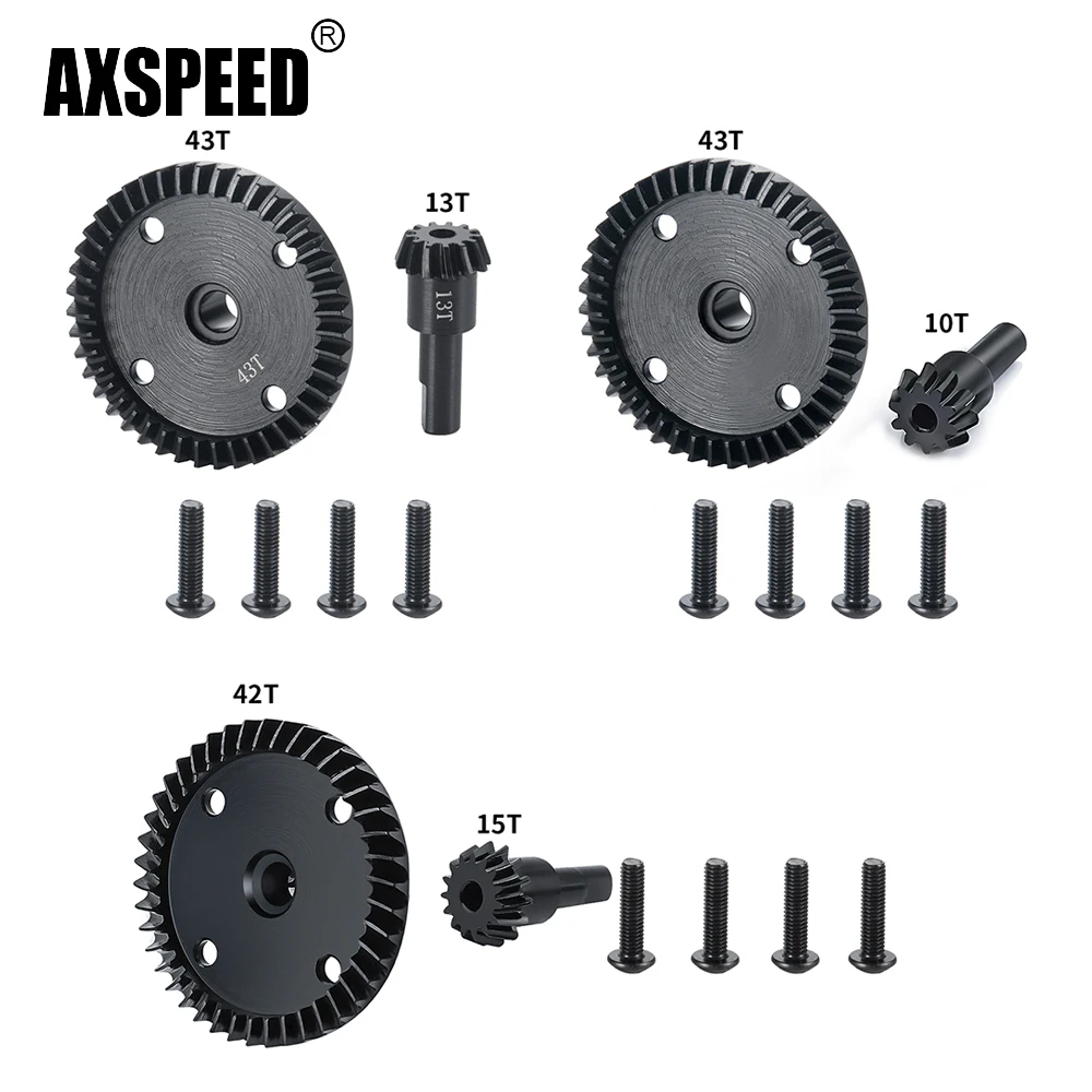 Фото AXSPEED сталь 43T + 10T/43T + 13T/42T + 15T дифференциал коробки передач для ARRMA TYPHON 6S TLR BLX 1/8 RC автомобиль грузовик обновленные детали №1