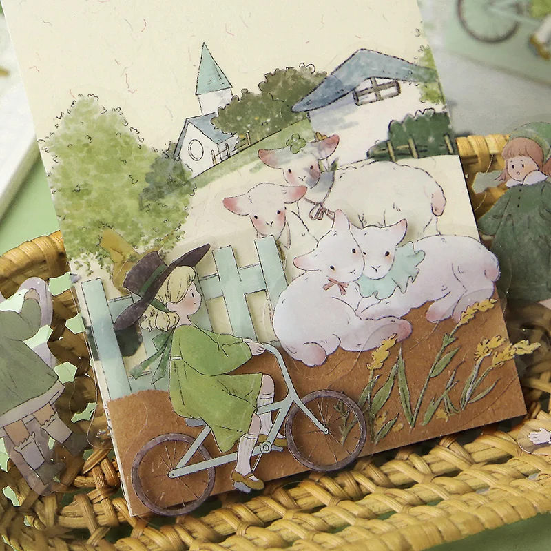 

40Pcs Cute PVC Material Waterproof Stickers Junk Journal Notebook Diary Decoration Aesthetics Stationery Sticker Album Scrapbook