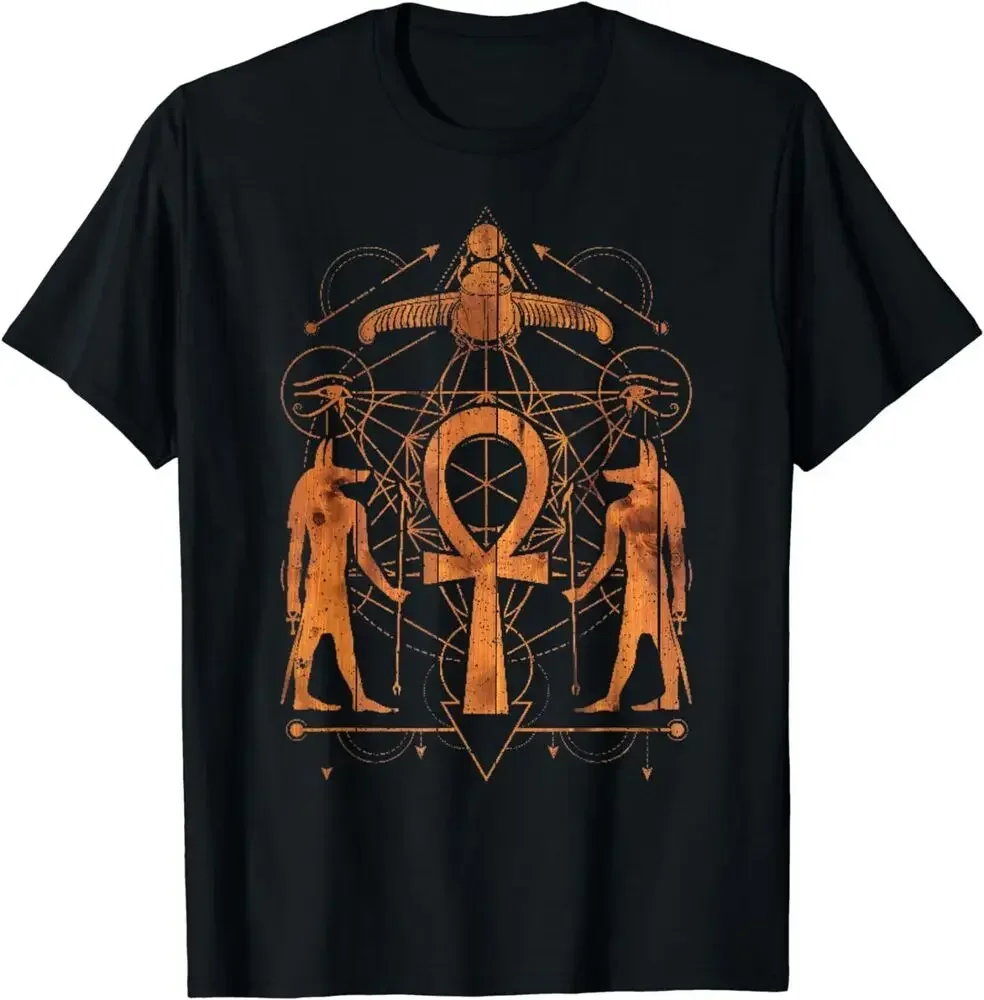 Футболка EAnkh Egyptian Sacred Geometry Metatrons высокого качества из 100% хлопка с коротким рукавом