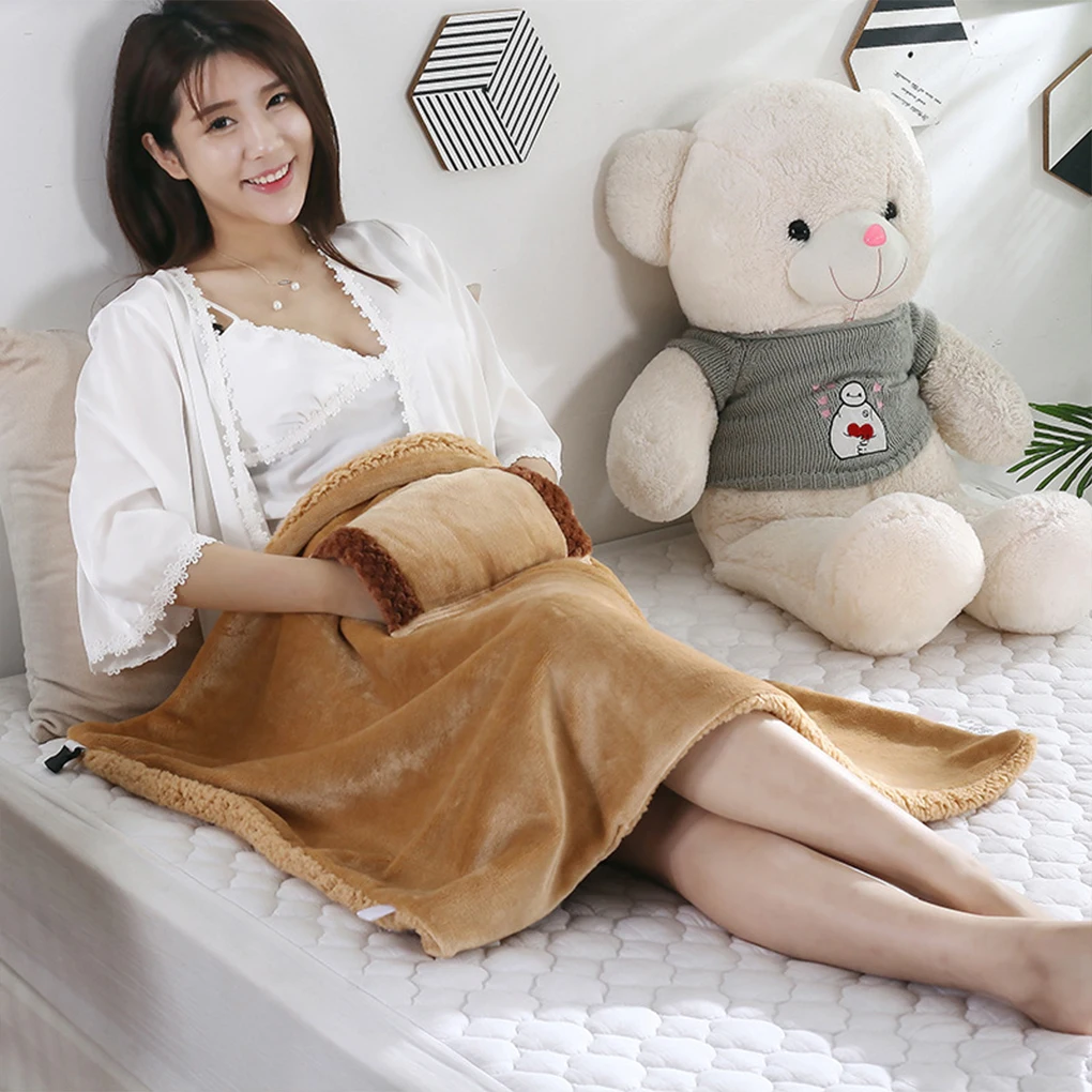 

USB Electric Blanket Heating Pad Heater Thermal Warmer Portable Washable Dorm Sofa Shoulder Winter Mat Light Tan