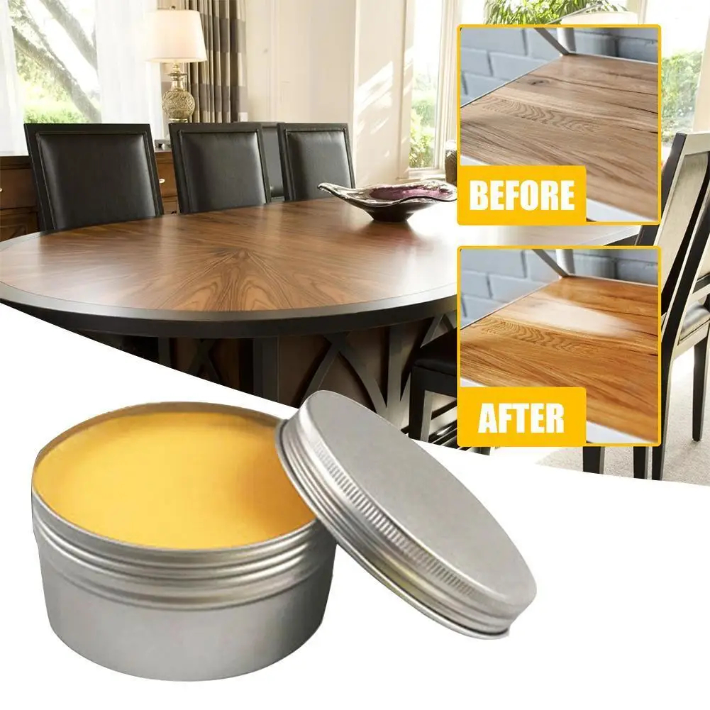 

Natural Pure Wax Paste Boxed Wood Care Wax Wood Polishing Furniture Beeswax Floor Polish Polishing Wax Aluminum Box 20g