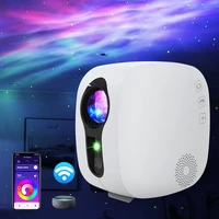 wifi smart galaxy star projector night light bluetooth led starry sky projection light aurora atmospher bedroom beside lamp