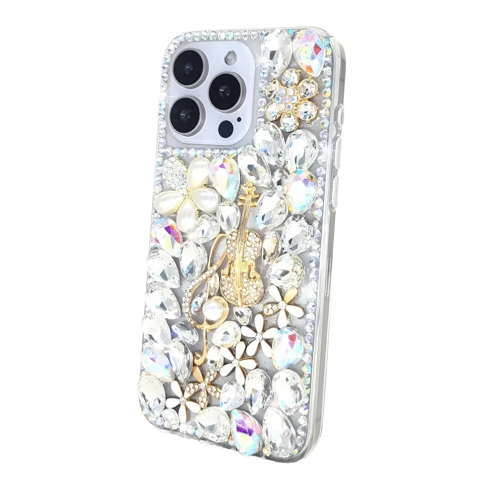Rhinestone Case for iPhone 16 15 14 13 12 11 Pro Max Plus mini Diamond Phone Cover Sunjolly