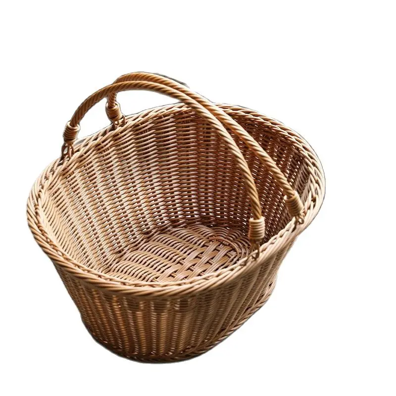 

CAMIGEL Rattan Woven Basket Environmental Protection Picnic Basket Pet Picking Basket