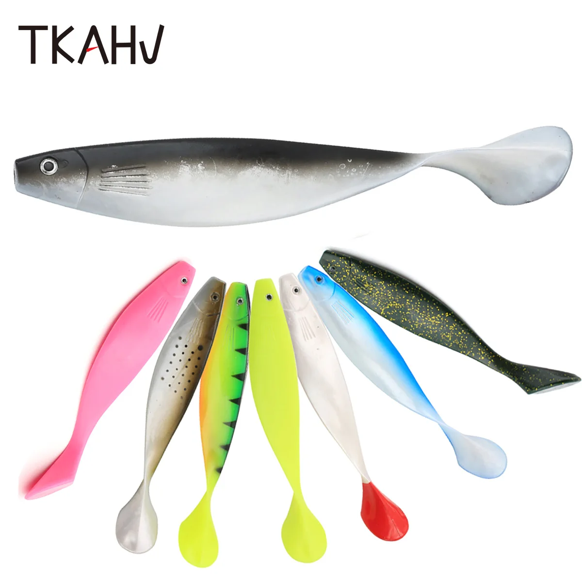 

TKAHV 1 PC 235mm 70g Big Shad Soft Lure Silicone Bait Bass Artificial Pike Swimbait T Tail Jig Wobbler Saltwater Fishing Tackle