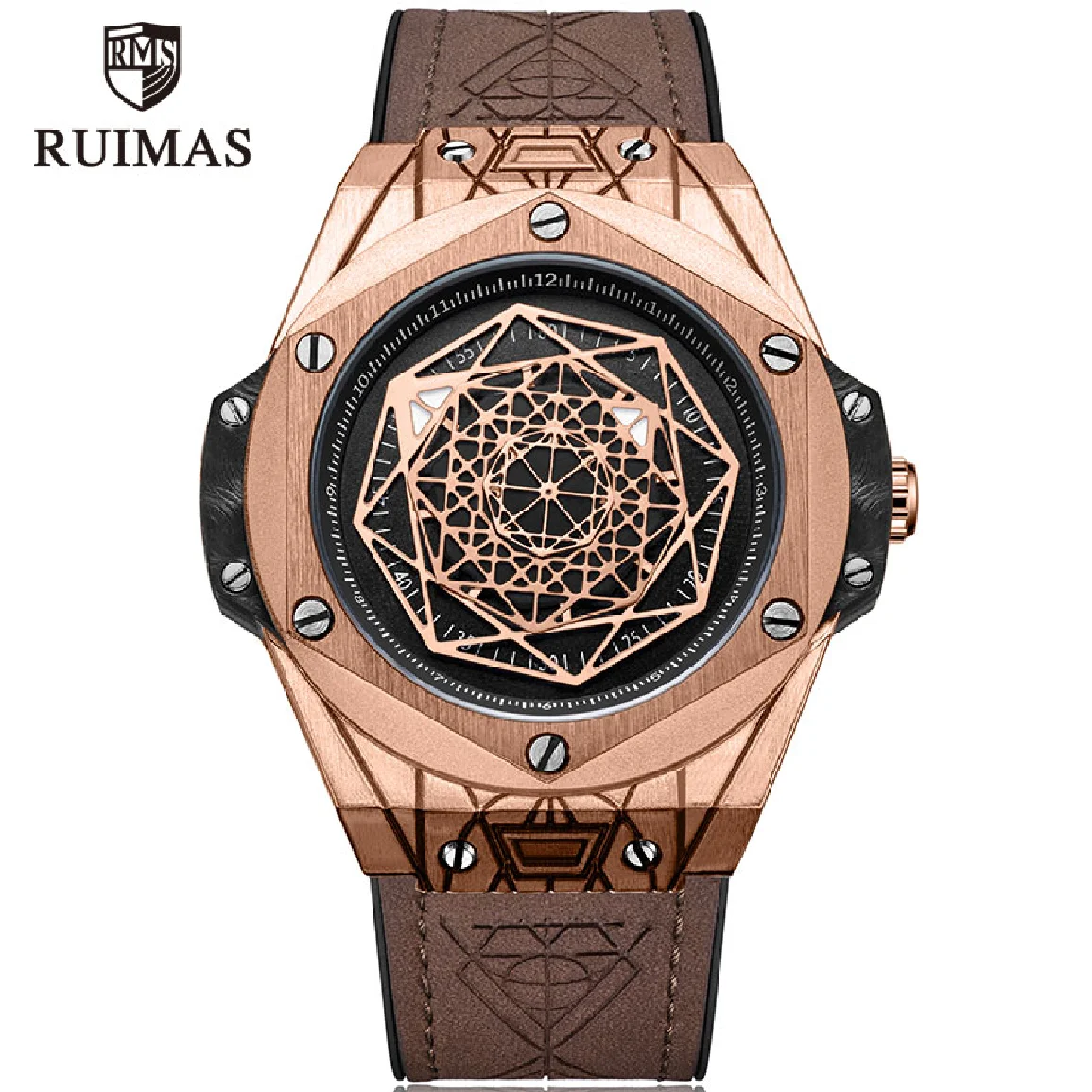 

RUIMAS Luxury Military Sports Quartz Watches Men Top Brand Leather Strap Wristwatch Waterproof Watch Man Relogios Masculino 533G