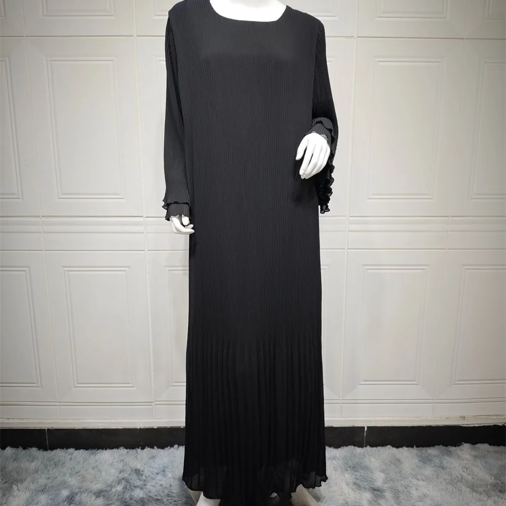 Новинка 2024 черное мусульманское скромное платье молитвенная одежда для женщин