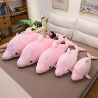 big size kawaii starry sky dolphin plush toys lovely stuffed soft animal pillow dolls for children girls sleeping cushion gift