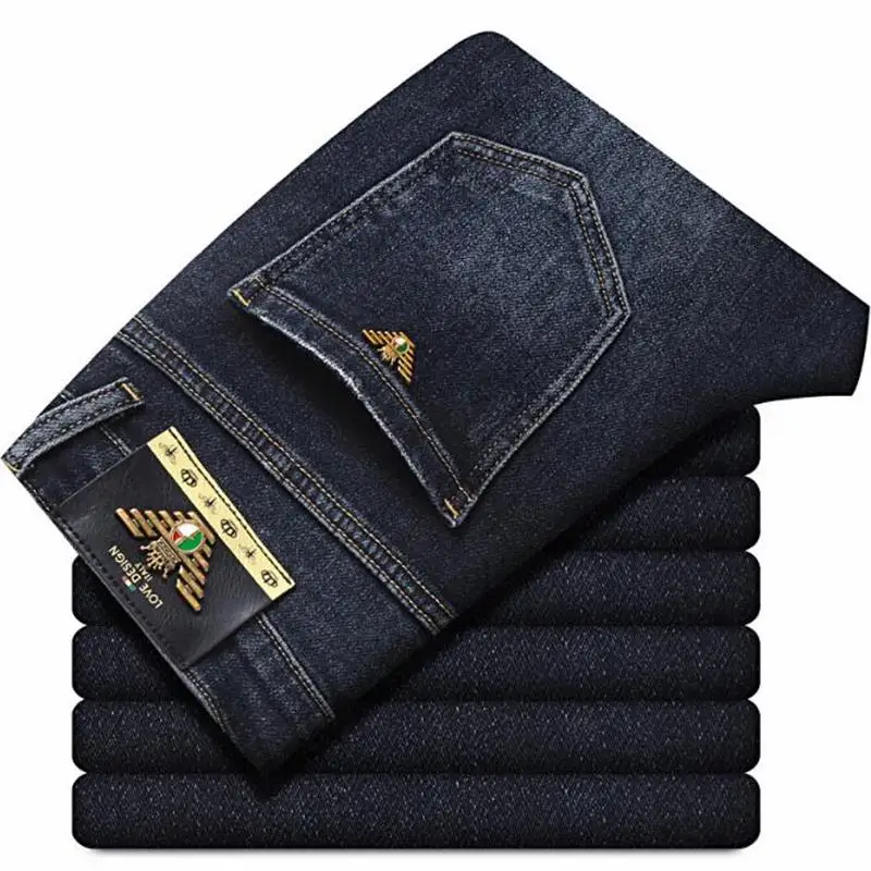 

New Brand 2022 Manual Work Business Casual Comfortable Breathable Elasticity Jeans Men's Slim Straight Leg Pants