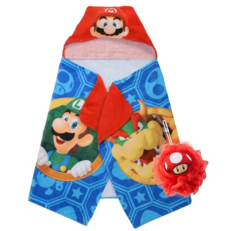 

Комплект полотенец с капюшоном и персонажей Loofah, хлопок, синий, красный,