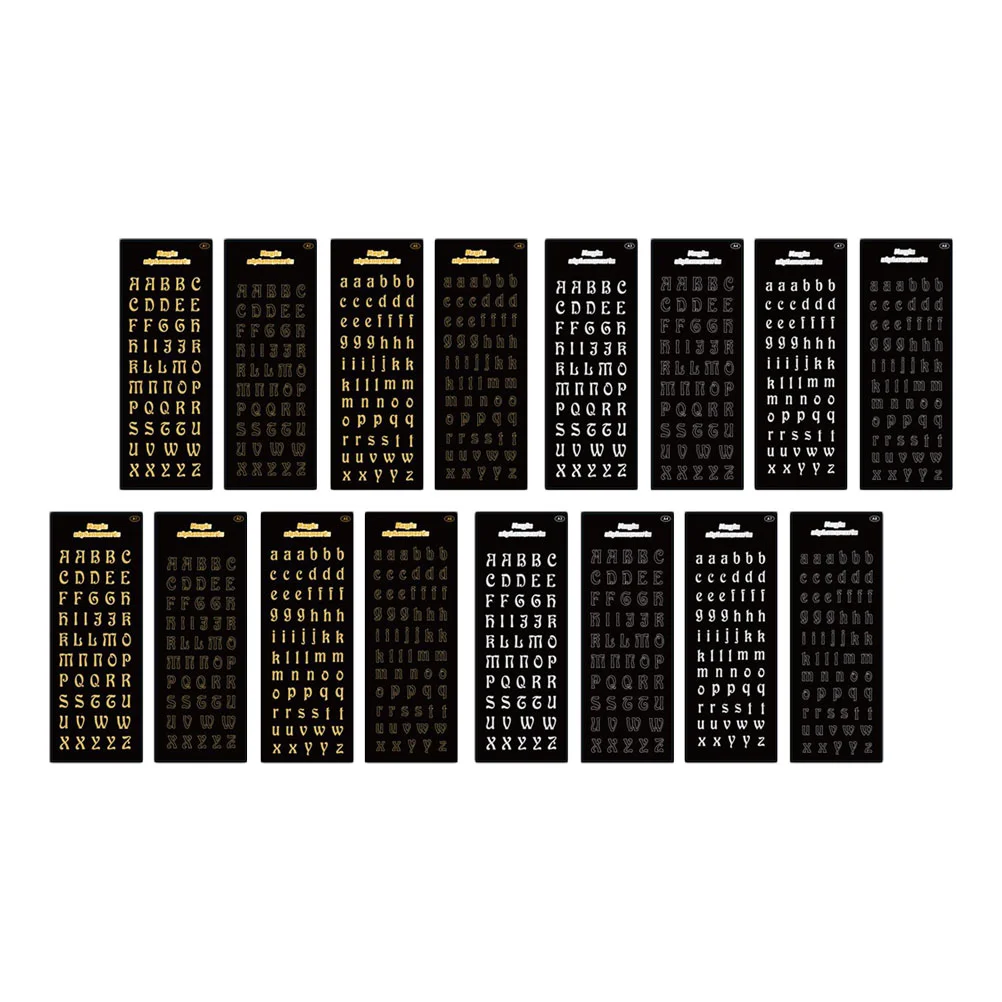 

16 Sheets Adhesive Gold-plated Decals DIY Alphabet Decors Scrapbook Decal for Girl (Mixed Style)