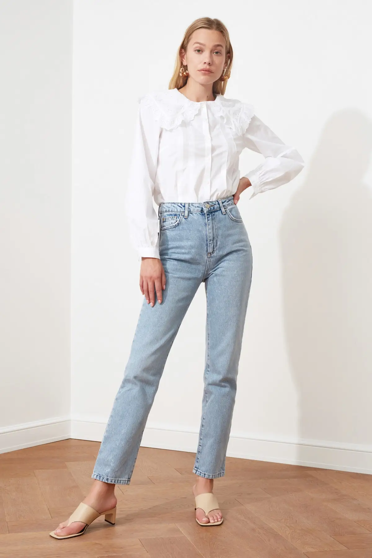 

Women's High Waist Mom Jeans Pants Casual Stylish Fashion 2021 New Design Jeans Casual Summer Winter Season Street Party Outdoor blue High Waist