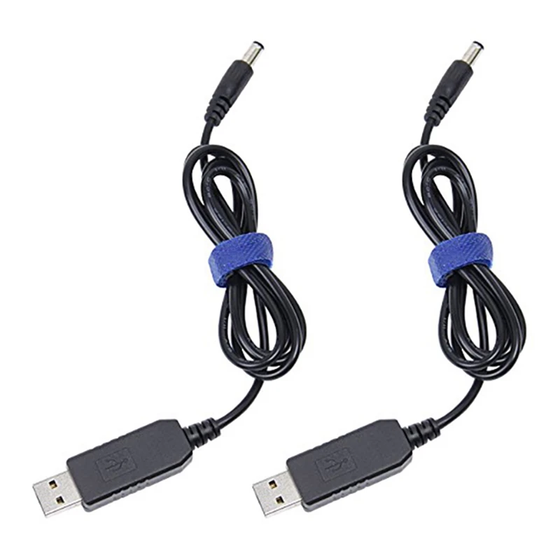 

2X USB To DC Convert Cable 5V To 12V Voltage Step-Up Cable 5.5X2.1Mm DC Male 1M New