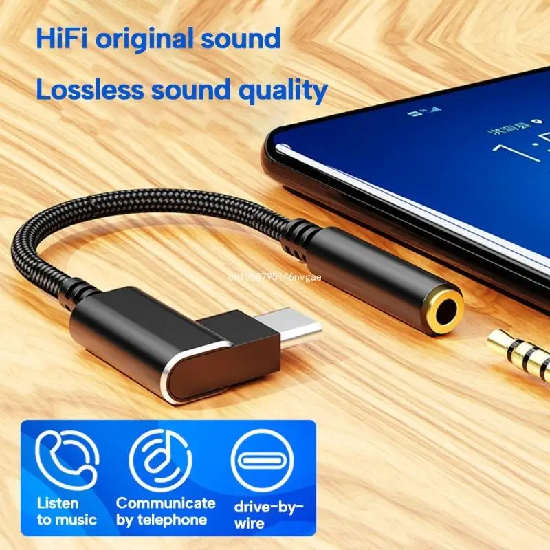 

Удобный переходник с разъемом USB C на разъем 3,5 мм. Слушайте любимые песни. Кабель с нейлоновой оплеткой. Легкий, удобный для