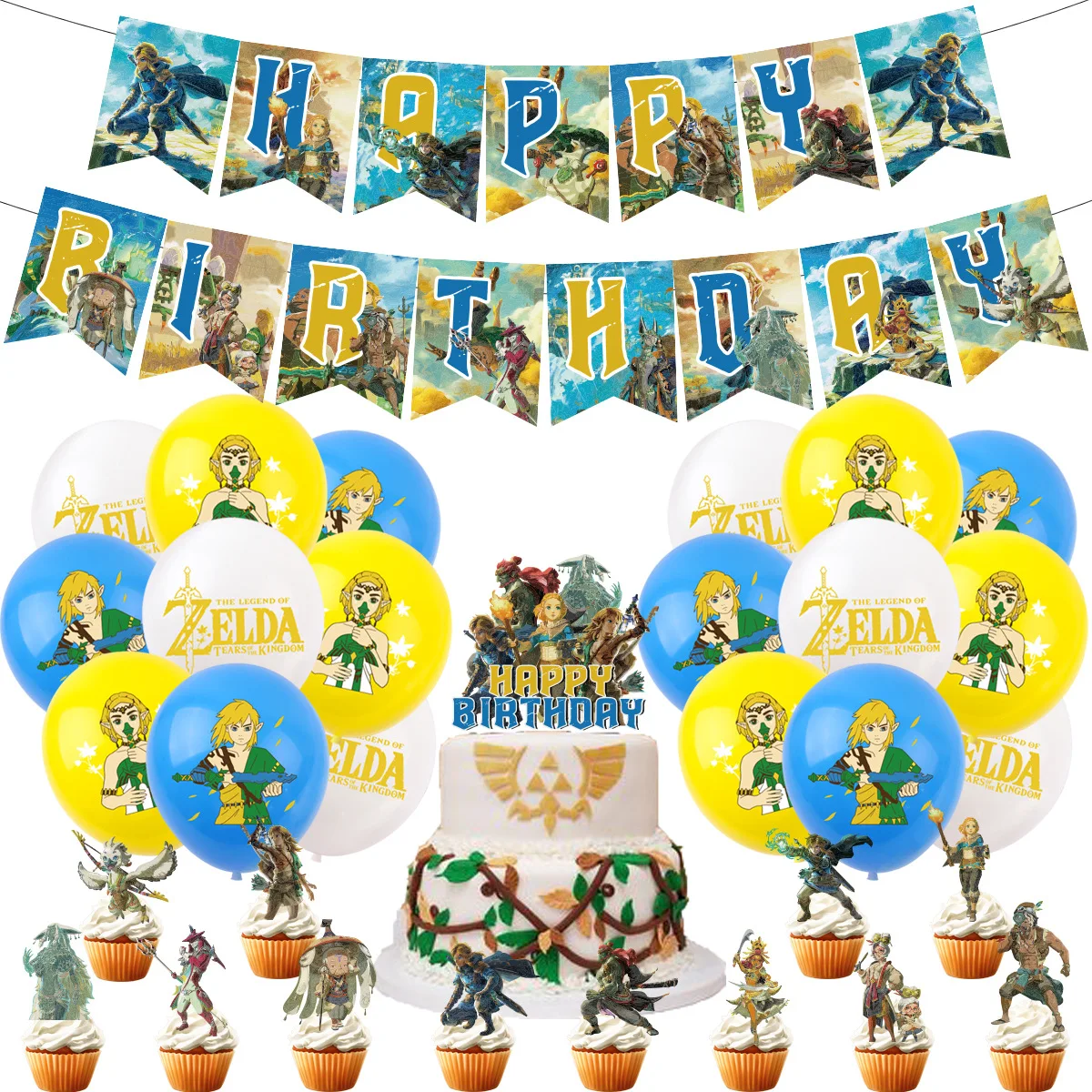 

1Set The Legend of Zelda Birthday Party Decoration Supplies Baby Shower Event Hot Game Banner Balloons Home DIY Decor Kids Toy