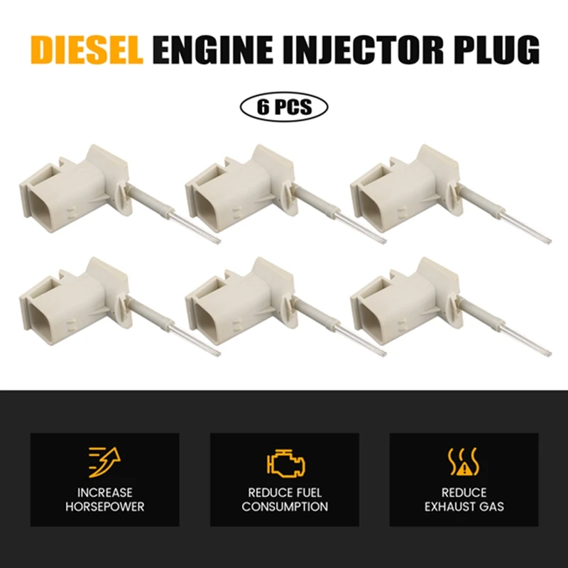 6Pcs 4Pin Car Common Rail Diesel Injector Plug 7204-0983 For Volvo Fuel Engine