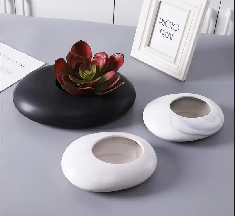 Овальный керамический цветочный горшок сочные горшки бонсай садовое растение