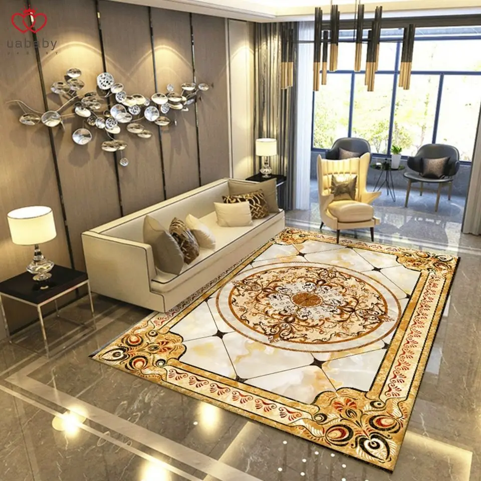 Luxury Persian Carpets For Living Room Large Area Rug Nordic Modern Bedroom Decoration Non-slip Home Doormat
