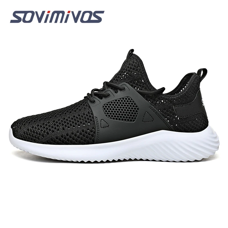 2022 New Men Knit Casual Walking Shoes Breathable Trendy Sneakers Original Light Shock Absorption Male Tennis Shoe