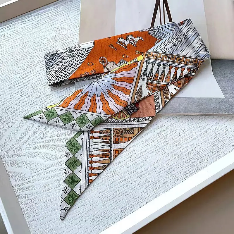 100% шелковый шарф-кольцо шейный платок осень 2023 Модный женский с принтом шарфы для