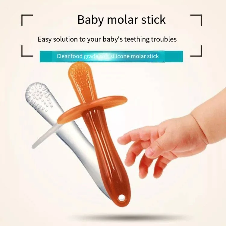 Baby Chew Toy Long Tube Baby Teether Toy Baby Safe Teething Stick Food Grade Silicone Teether Toy Silicone Toothbrush