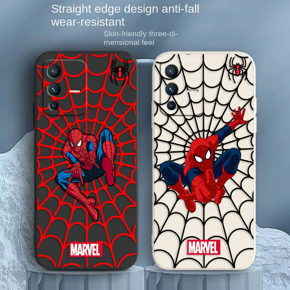 

Marvel Wed Spider-Man Phone Case For VIVO S1 S5 S6 S7 S9 S9E S10 S12 S15 S16 S16E T1 T2X V15 V20 V21 V23 PRO 5G Case Funda Shell