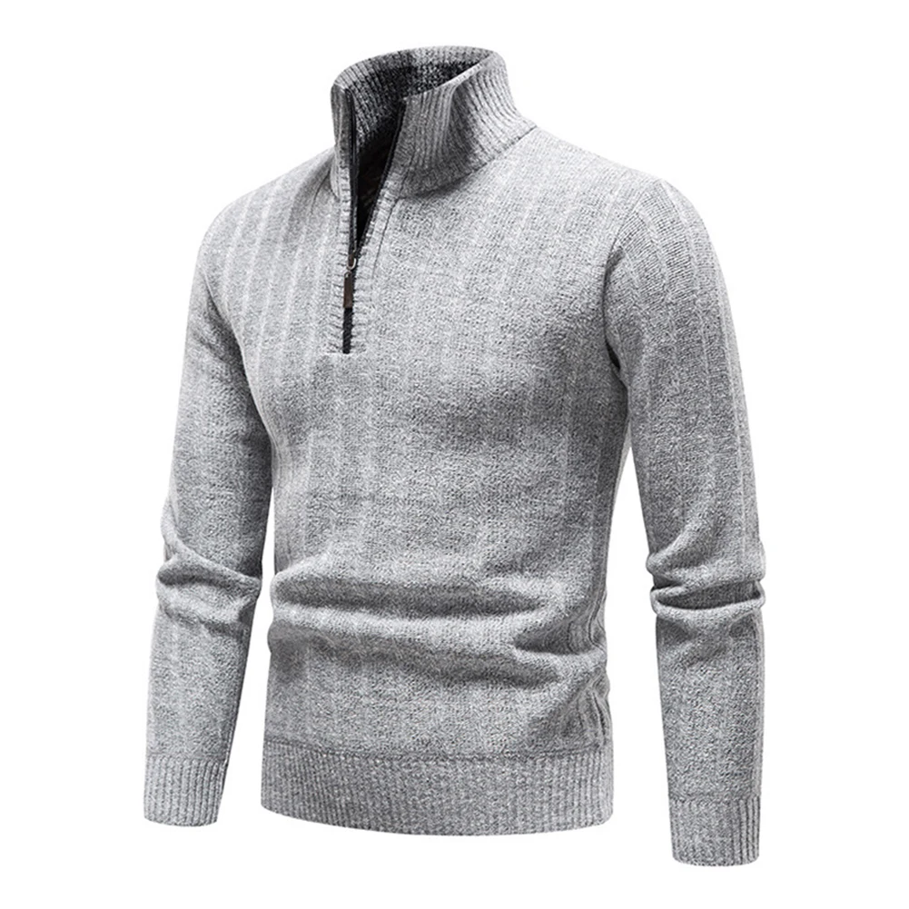 

Comfy Fashion Men\\'s Sweater Top Long Sleeve Male Polyester Pullover Regular Slim Soft Solid Color Warm Blouse