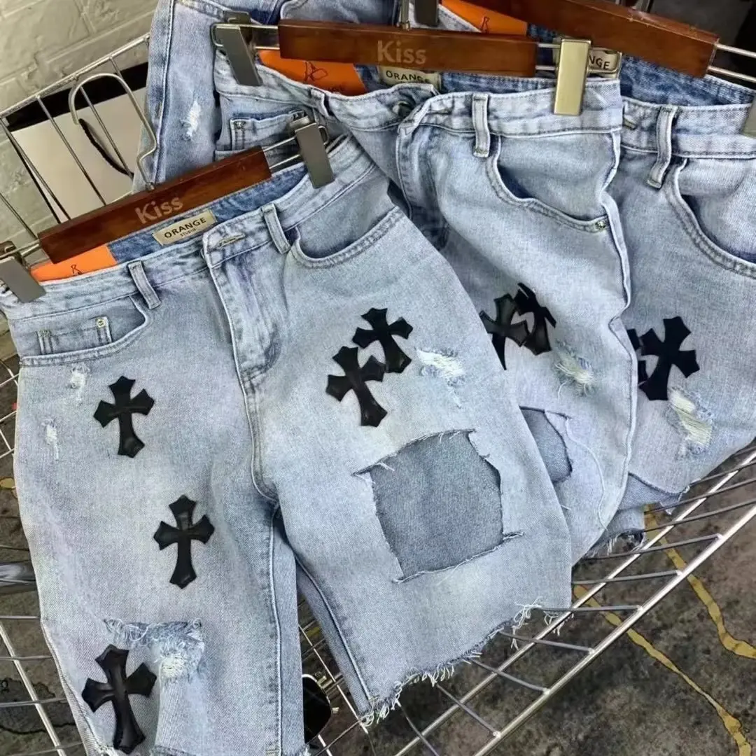 Рваные джинсовые шорты Y2K в европейском и американском стиле прямые свободные