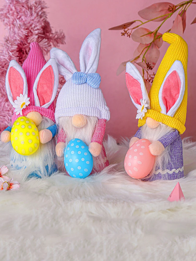 

Easter Cute Bunny Elf Dolls Eggs Rabbit Party Happy Easter Party Home Decor Easter Kids Faceless Toy Gifts Favor Decoration 2022