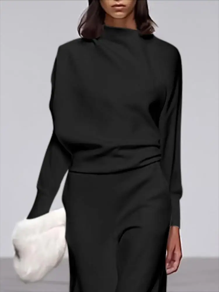 

Женская футболка с воротником-стойкой, с длинным рукавом