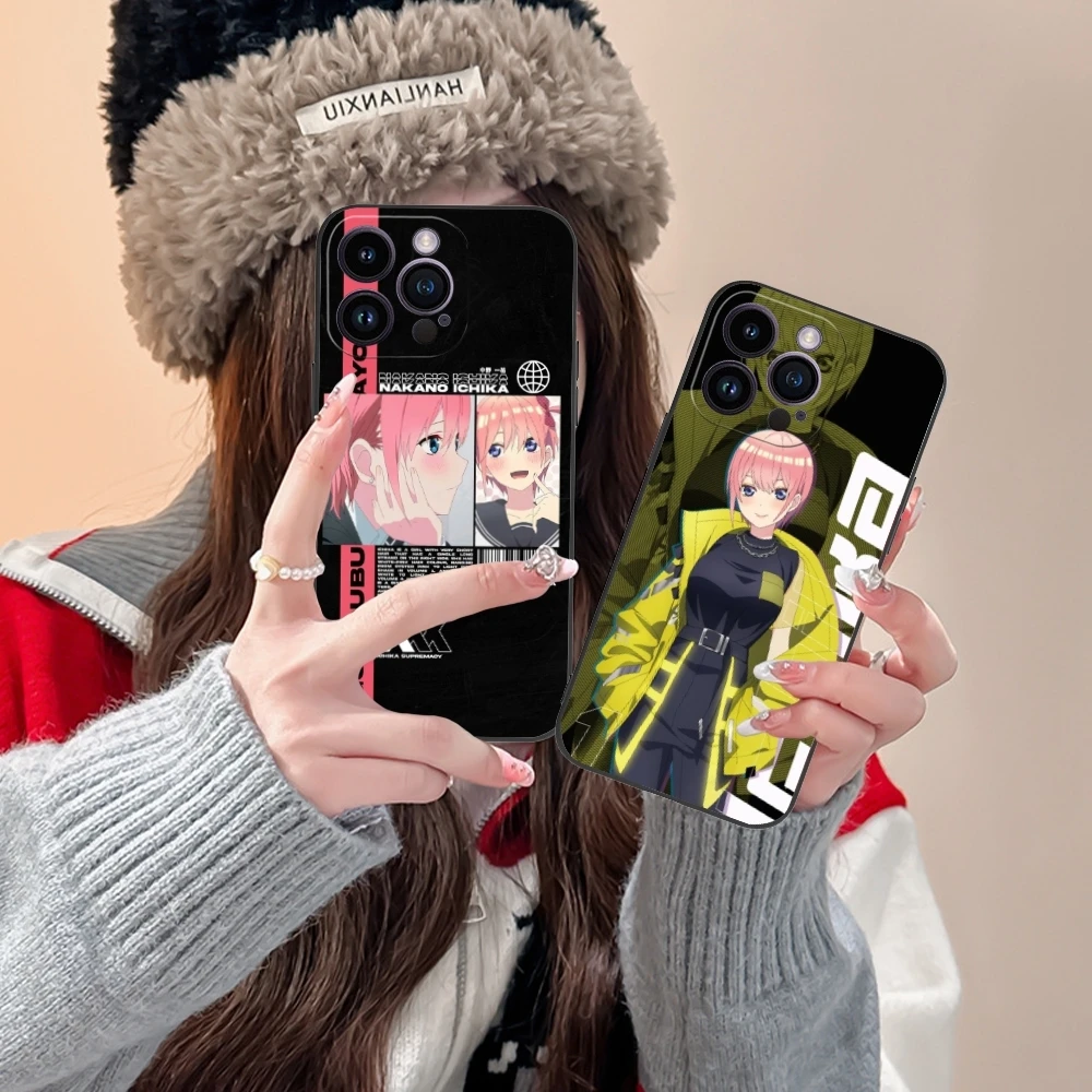 Чехол Nakano Ichika для мобильного телефона iPhone 15 14 13 12 11 X XR XS 8 7 Pro Max Plus Mini черный мягкий